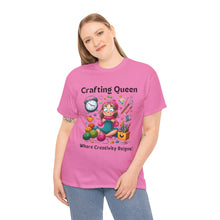 Load image into Gallery viewer, Crafting Queen: Where Creativity Reigns, Knitting 100% Cotton Classic T-shirt