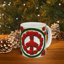 Load image into Gallery viewer, Peace & Poinsettias Holiday Mug 11oz mug AI-Generated Artwork