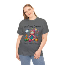 Load image into Gallery viewer, Crafting Queen: Where Creativity Reigns, Knitting 100% Cotton Classic T-shirt