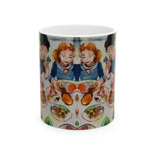 Load image into Gallery viewer, Family Dinner in Watercolors Ceramic 11oz AI Decorative Mug
