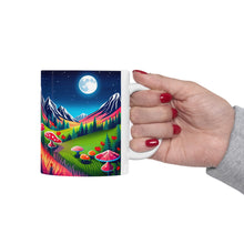 Load image into Gallery viewer, Lunar Full Moon & Mushrooms Fantasy Art #2 Ceramic Mug 11oz AI Generated Artwork