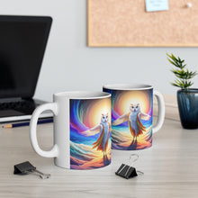 Load image into Gallery viewer, Beautiful Owl Standing in a Sea of Colors #5 Mug 11oz mug AI-Generated Artwork