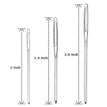 Load image into Gallery viewer, Hekisn Large-Eye Blunt Needles, 12 Pieces Pro Quality Stainless Steel Yarn Knitting Needles, Sewing Needles, Crafting Knitting Weaving Stringing Needles (12 Pieces)