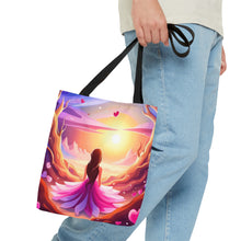 Load image into Gallery viewer, Angelic Angel Seaside Love the Pink Heart Series Tote Bag AI Artwork 100% Polyester #13