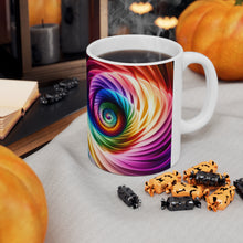 Load image into Gallery viewer, Fusion of Bright Rainbow Swirls in Motion #12 Mug 11oz mug AI-Generated Artwork