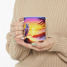 Load image into Gallery viewer, Beautiful Owl Standing in a Sea of Colors #1 Mug 11oz mug AI-Generated Artwork