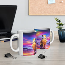 Load image into Gallery viewer, Beautiful Owl Standing in a Sea of Colors #2 Mug 11oz mug AI-Generated Artwork
