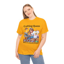 Load image into Gallery viewer, Crafting Queen: Where Creativity Reigns, T-Shirt Designing Heat Press Cotton