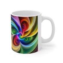 Load image into Gallery viewer, Fusion of Bright Rainbow Swirls in Motion #11 Mug 11oz mug AI-Generated Artwork