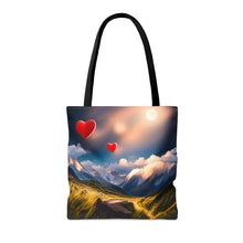 Load image into Gallery viewer, Mountain Red Skies Series #1 Tote Bag AI Artwork 100% Polyester