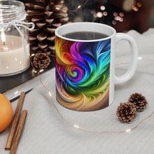Load image into Gallery viewer, Bright Rainbow Swirls in Motion #10 Mug 11oz mug AI-Generated Artwork