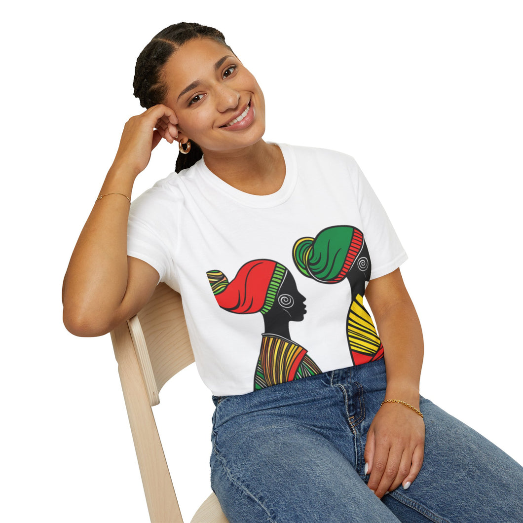 Color of Africa Mother & Daughter Unisex Softstyle Short Sleeve Crewneck T-Shirt