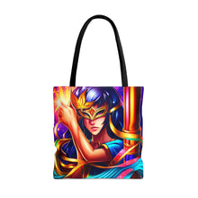 Load image into Gallery viewer, Mardi Gras Ribbon Mask #2 Tote Bag AI Artwork 100% Polyester
