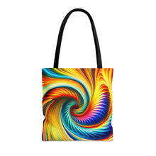 Load image into Gallery viewer, Twist & Turns Tye Dye Swirls and Ripples Tote Bag AI Artwork 100% Polyester #7