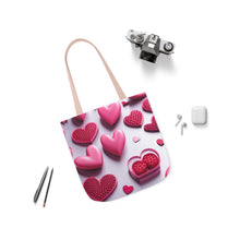 Load image into Gallery viewer, Pink Heart Series #1 Fashion Graphic Print Trendy 100% Polyester Canvas Tote Bag AI Image
