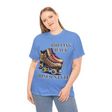 Load image into Gallery viewer, Rolling Back Disco Style Gold Glitter Skates 1980s Era Roller Skates