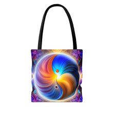 Load image into Gallery viewer, Ying Infinite Beauty Spiral Fusion of Colors #2 Tote Bag AI Artwork 100% Polyester