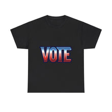 Load image into Gallery viewer, Vote Neon Sign Election Freedom Stand for Liberty, Justice, and Democracy T-shirt, Presidential Campaign, Election 2024 Shirt, Vote for Joy