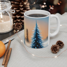 Load image into Gallery viewer, Winter Scene Blue Trees 11oz Ceramic Mug AI Artwork