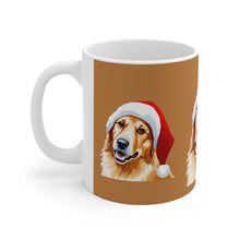 Load image into Gallery viewer, Fancy Golden Retriever #1 Trio Christmas Vibes Ceramic Mug 11oz Design Tan