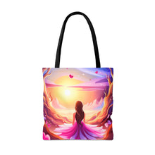 Load image into Gallery viewer, Angelic Angel Seaside Love the Pink Heart Series Tote Bag AI Artwork 100% Polyester #13