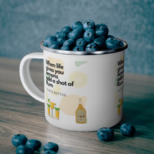 Load image into Gallery viewer, When Life Gives you Lemons Add a Shot of your Favorite Enamel Campfire 12oz Stainless Steel Mug #3
