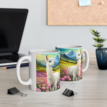 Load image into Gallery viewer, Good Vibes Cute Llama Funny #5 Ceramic 11oz Mug AI-Generated Artwork