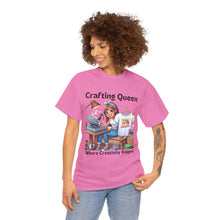 Load image into Gallery viewer, Crafting Queen: Where Creativity Reigns, T-Shirt Designing Heat Press Cotton
