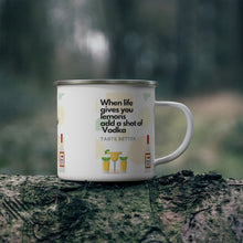 Load image into Gallery viewer, When Life Gives you Lemons Add a Shot of your Favorite Enamel Campfire 12oz Stainless Steel Mug #1