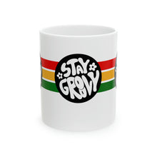 Load image into Gallery viewer, Stay Groovy 11oz White Ceramic Beverage Mug Decorative Art