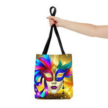 Load image into Gallery viewer, Mardi Gras Ribbon Mask #7 Tote Bag AI Artwork 100% Polyester