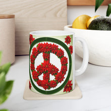 Load image into Gallery viewer, Peace & Poinsettias Holiday Mug 11oz mug AI-Generated Artwork