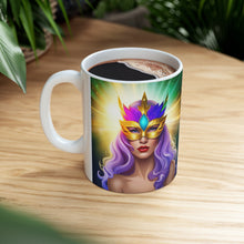 Load image into Gallery viewer, Mardi Gras Mask Ribbon #5 Mug AI-Generated Artwork 11oz mug