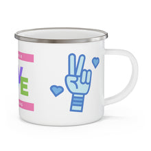 Load image into Gallery viewer, Pastel Love matters Peace sign and symbol 12oz Enamel Campfire Stainless Steel Wrap-a-round