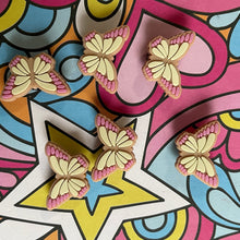 Load image into Gallery viewer, Butterflies - Retro 70s Boho Wish for Peace Groovy Hippie Shoe Charm