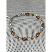 Load image into Gallery viewer, Copper Rounds Clear Bicones - Handcrafted Austrian Crystal Beaded Bracelet