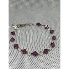 Load image into Gallery viewer, Amethyst All Cancer Awareness Charm - Handcrafted Austrian Beads Bracelet