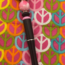 Load image into Gallery viewer, Pink and black mama beaded Custom Handmade Beaded Pen