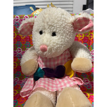 Load image into Gallery viewer, 1993 Dankin Fleece Lamb Curly Plush Stuffed Animal Pink Dress