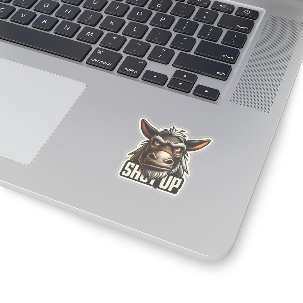 Funny Angry Stubborn Mule Shut-up Vinyl Stickers, Laptop, Whimsical, Humor #7