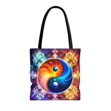 Load image into Gallery viewer, Ying Infinite Beauty Fire Fusion of Colors #1 Tote Bag AI Artwork 100% Polyester