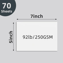 Load image into Gallery viewer, 70 Pack 5x7 White Cardstock Paper, 92lb/250GSM Heavyweight Blank Card, Thick Index Card for Printer, Postcards, Wedding Invitation, Greeting Cards