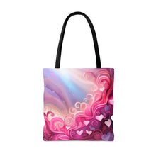 Load image into Gallery viewer, Heart Clouds the Pink Heart Series #14 Tote Bag AI Artwork 100% Polyester