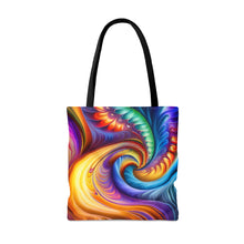 Load image into Gallery viewer, Curves Tye Dye Swirls and Ripples Tote Bag AI Artwork 100% Polyester #1