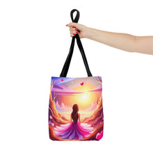 Load image into Gallery viewer, Angelic Angel Seaside Love the Pink Heart Series Tote Bag AI Artwork 100% Polyester #13