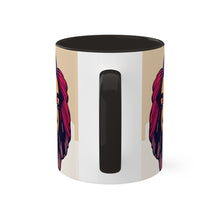 Load image into Gallery viewer, Colors of Africa Pop Art Black Colorful #24 AI 11oz Black Accent Coffee Mug
