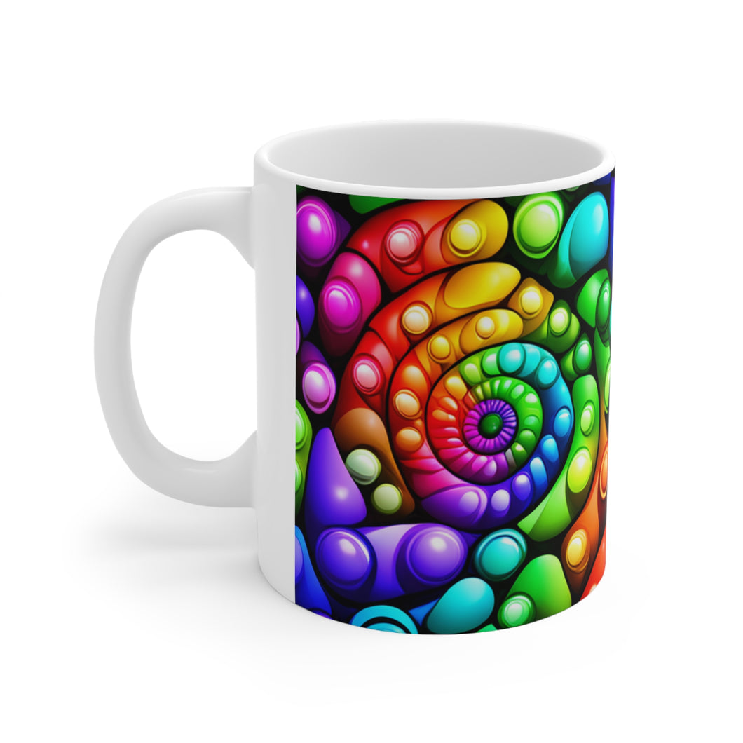Fusion of Bright Liquid Bubbles in Motion #2 Mug 11oz mug AI-Generated Artwork