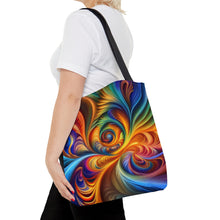 Load image into Gallery viewer, Vision Tye Dye Swirls and Ripples Tote Bag AI Artwork 100% Polyester #3