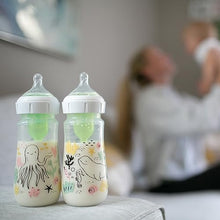 Load image into Gallery viewer, Dr. Brown's Anti-Colic Options+ Wide-Neck Baby Bottle Designer Edition Bottles, Ocean Decos, 9 oz/270 mL, Level 1 Nipple, 0m+, 2-Pack