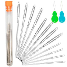 Load image into Gallery viewer, Hekisn Large-Eye Blunt Needles, 12 Pieces Pro Quality Stainless Steel Yarn Knitting Needles, Sewing Needles, Crafting Knitting Weaving Stringing Needles (12 Pieces)